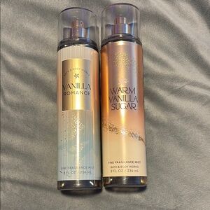 Bath & Body Works Vanilla Romance and Warm Vanilla Sugar Fragrance Mists